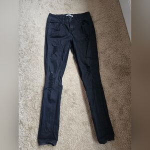 Refuge Black Distressed Skinny Pants